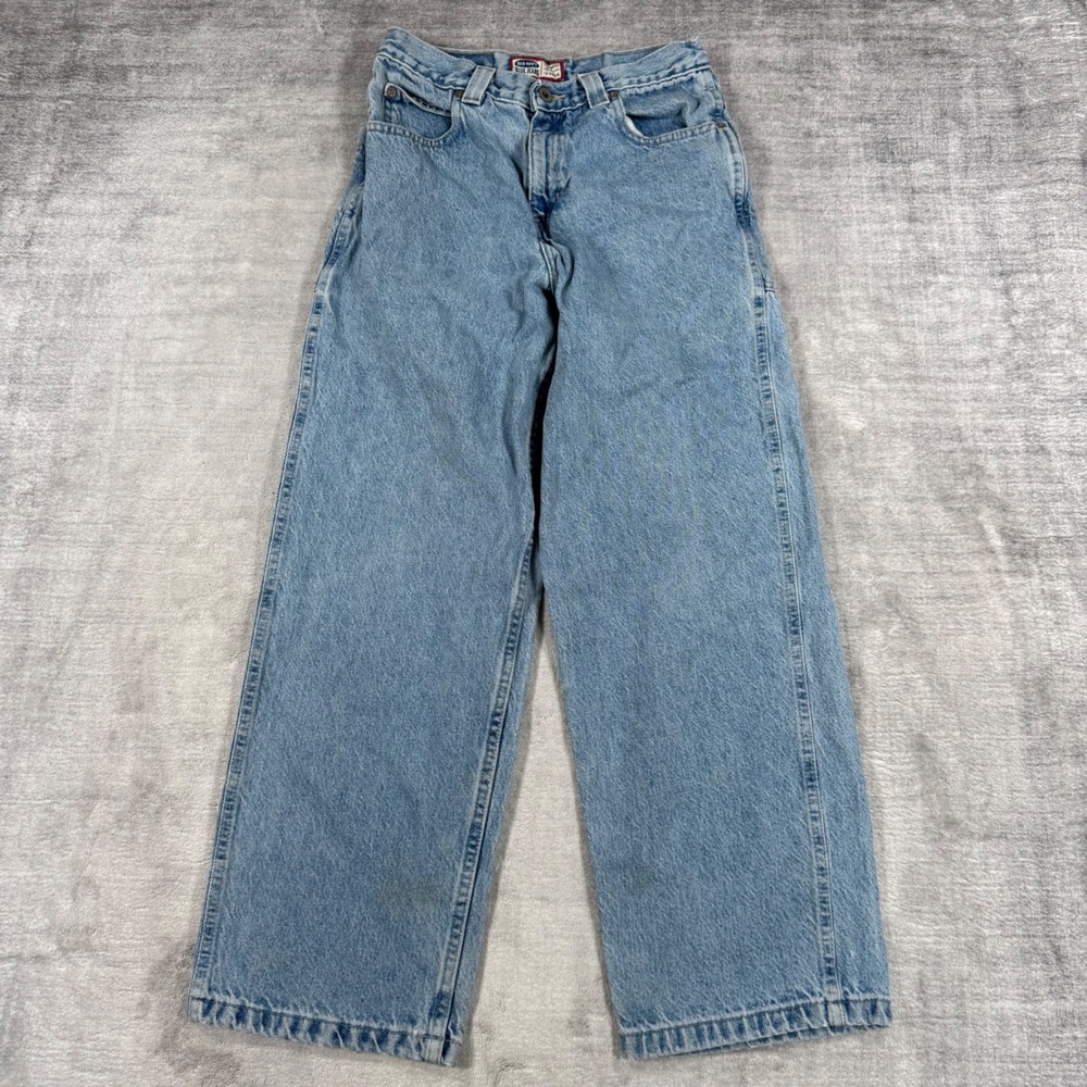 Old Navy Jeans Womens 14 Light Blue Big Pkt Wide Leg Baggy Vtg 90s Skater Denim